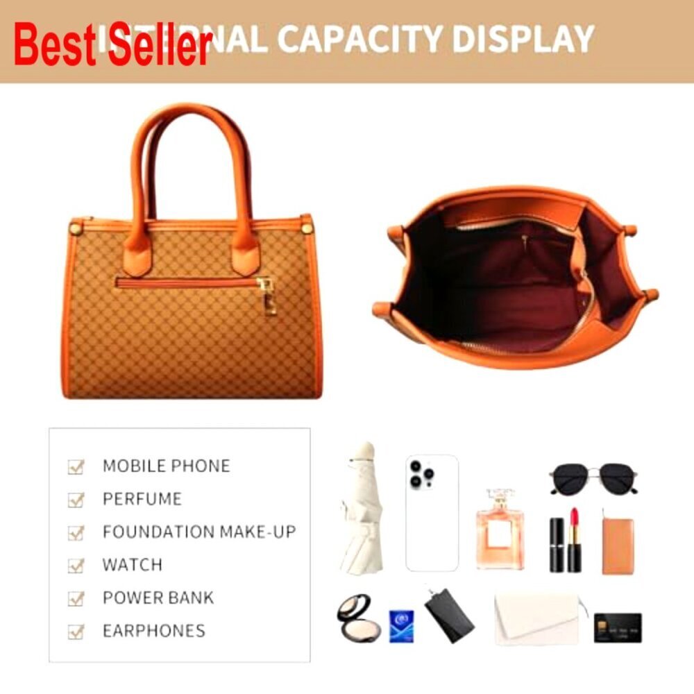 PU Leather 3-Piece Handbag Set with Tote, Satchel & Wallet - Picture 3 of 7